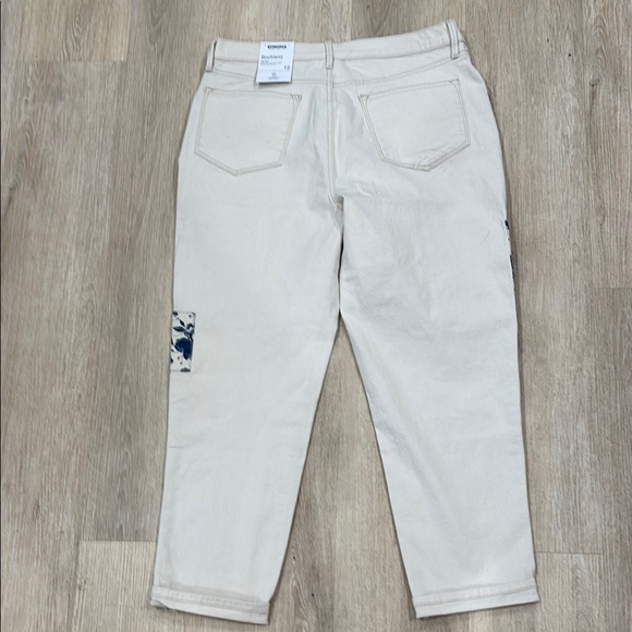2 for 20$ Sonoma Women's Cream Jeans with Blue and Brown Patches - Picture 7 of 8